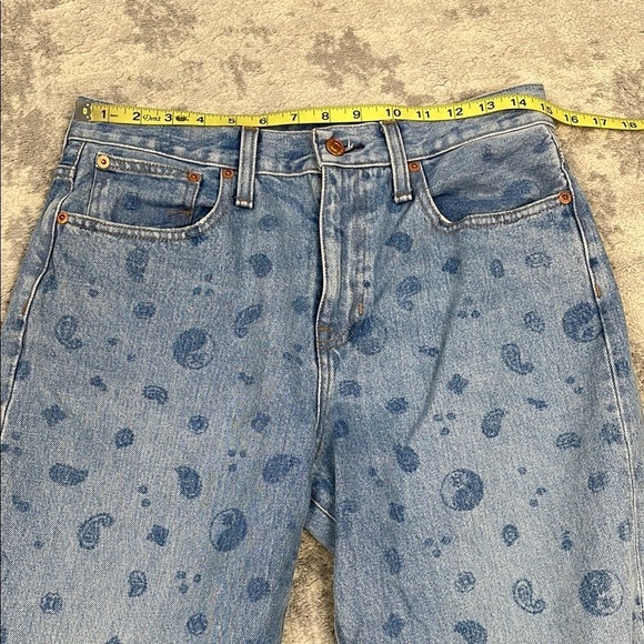 J Crew Slouchy Boyfriend Jean in Bandana Paisley Yin Yang High Rise Sz 27 - Picture 7 of 12